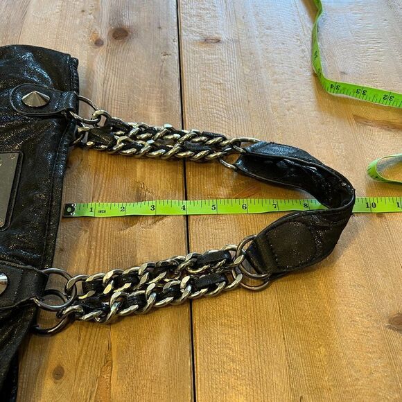 Betsey Johnson Vintage Betseyville Black Heart Studded Bag with Lips - Picture 13 of 15